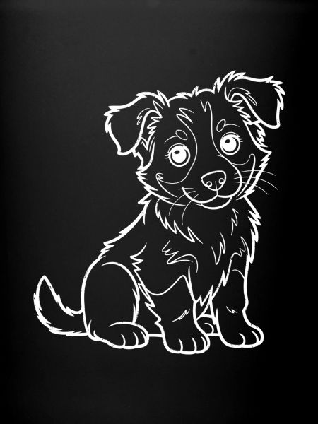 Cuddly Dog Outline Drawing