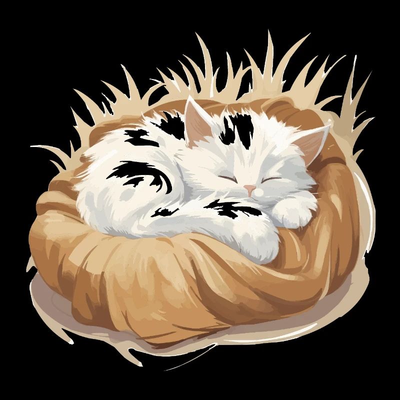 Chat endormi dans un oreiller câlin