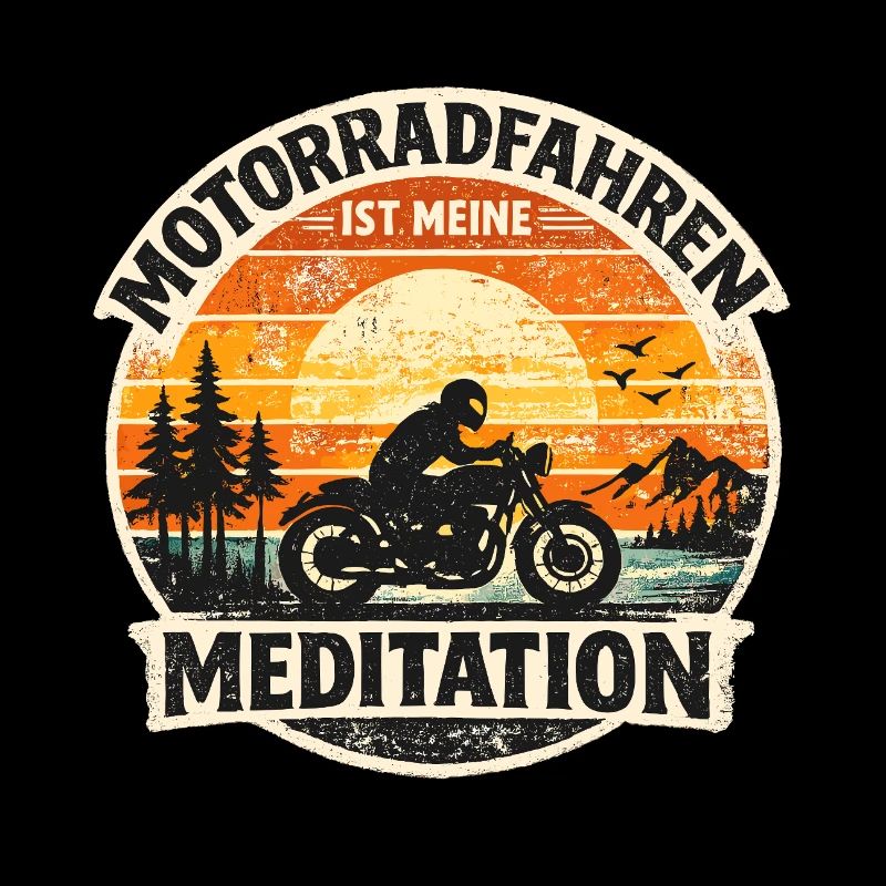 Coucher de soleil de méditation à moto