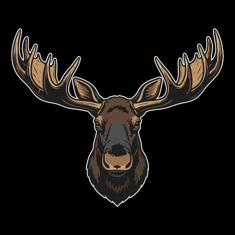 Majestic Elk Forest Logo Maskottchen Elch