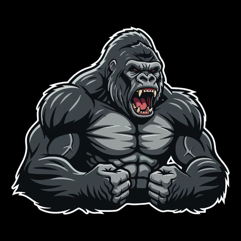 Gorilla Muscular Anger Gorilla Maskottchen-Logo