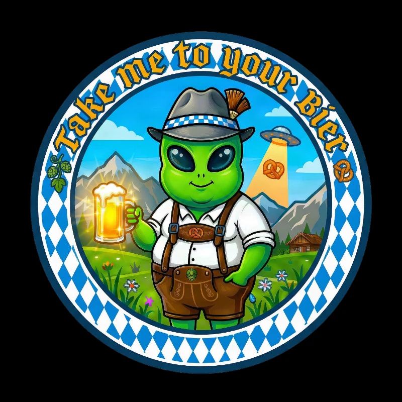 Bayern-Alien mit Bier