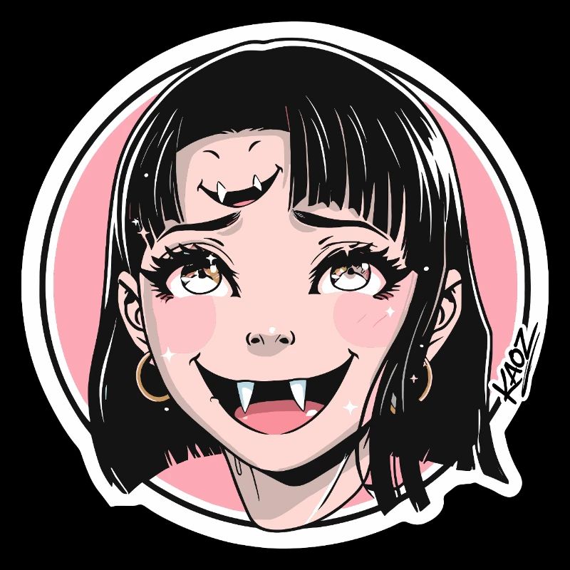 Vampirmädchen Pop Art Sticker