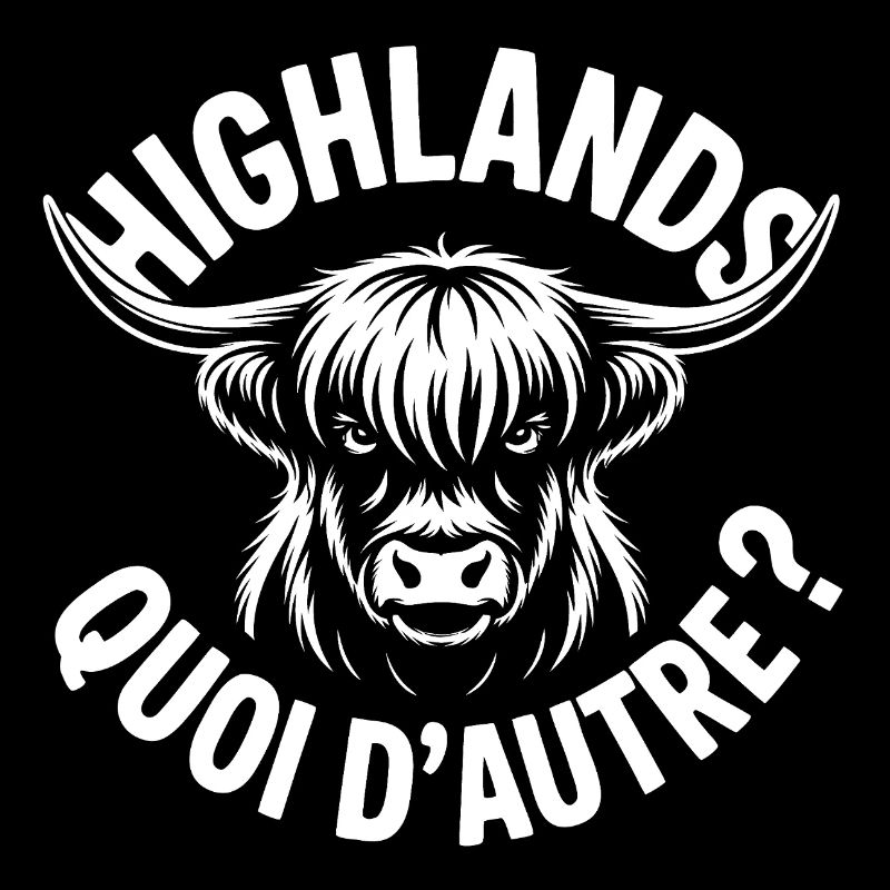 Highlands bœuf longhorn monochrome