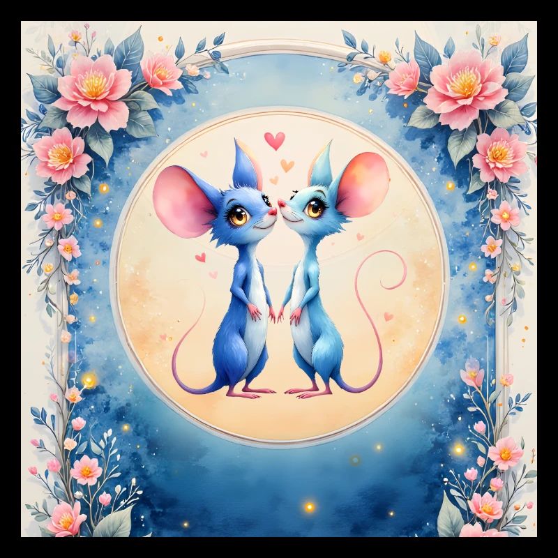 Blaue Mäuse verliebt