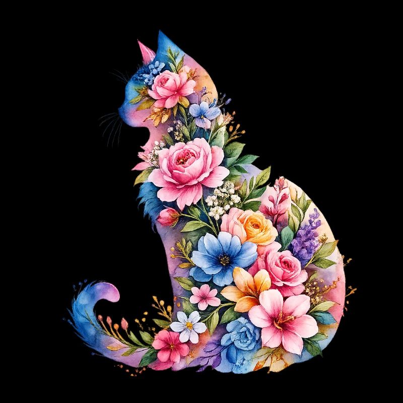 Fleurs aquarelles pour chats