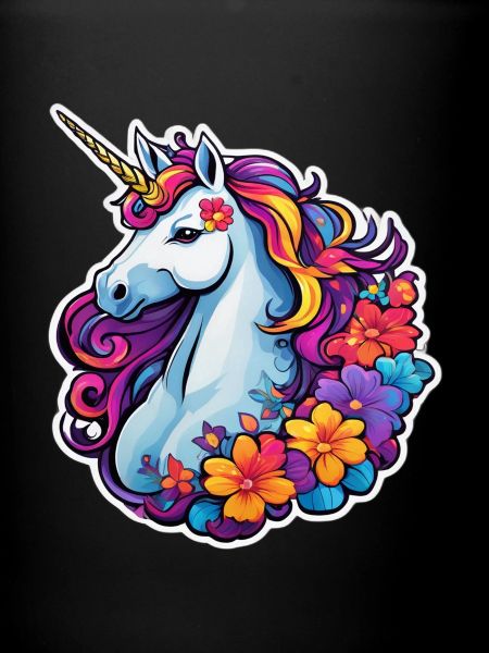 Regenbogenblumen-Einhorn