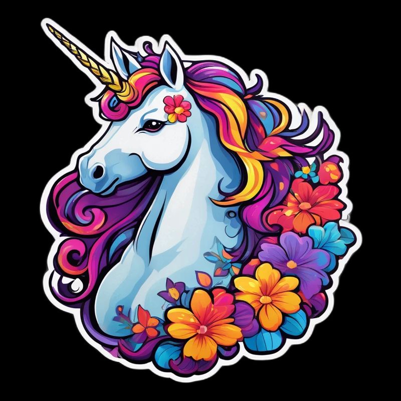 Rainbow Floral Unicorn