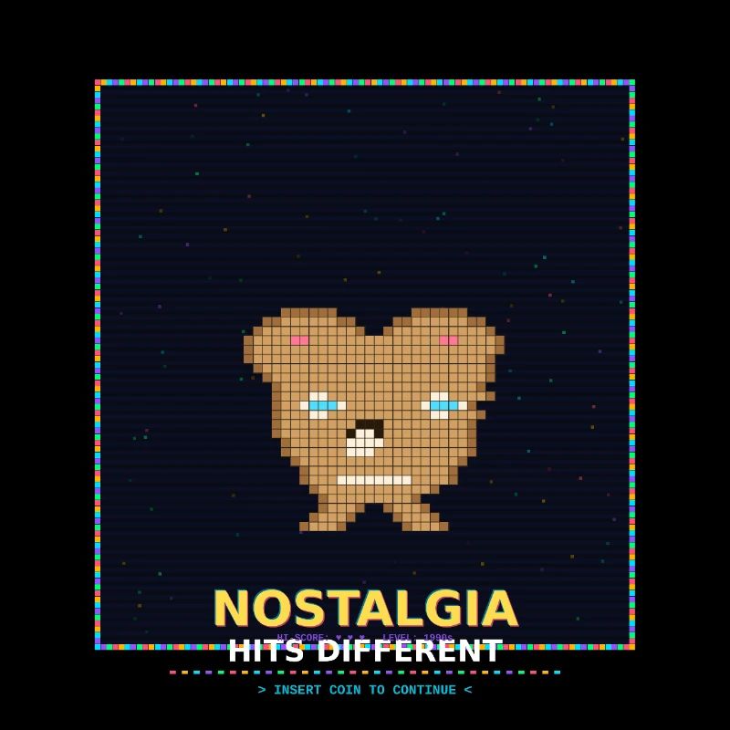 Nostalgie Pixelbär: RetroGlanz Design