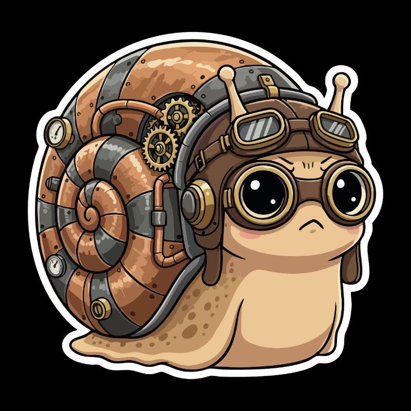 Escargot Aviateur Steampunk Coquille Cuivre