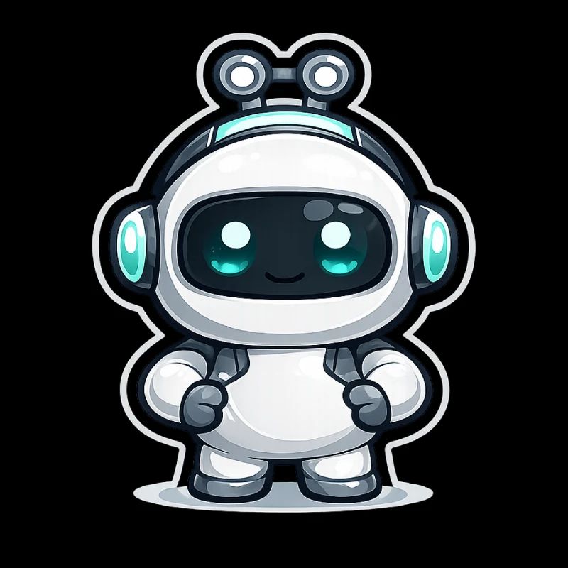 Copilot KI-Roboter-Maskottchen niedlicher Entwickler-Aufkleber