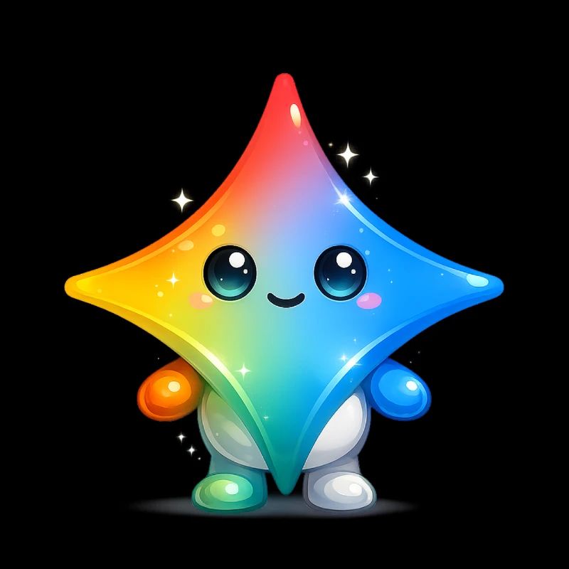 Süßer Gemini-Star-Maskottchen-Aufkleber