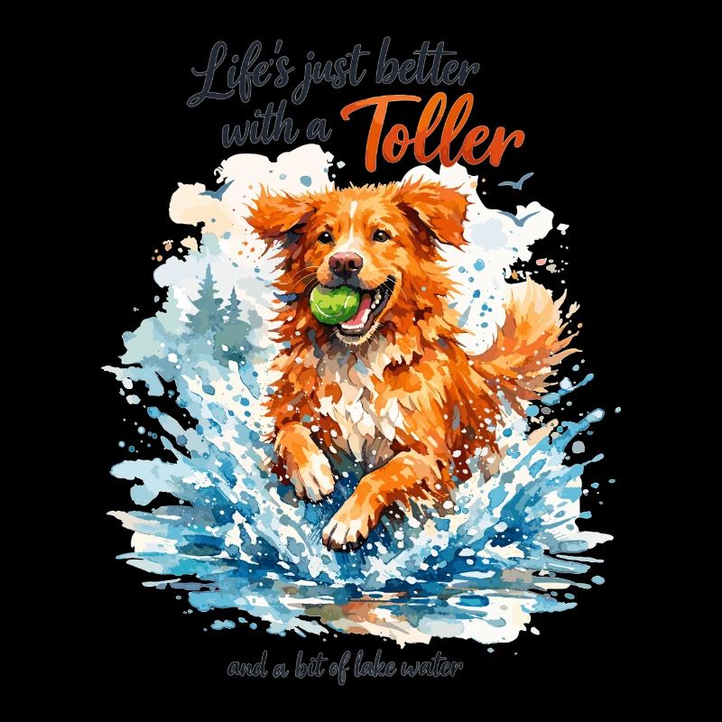 Nova Scotia Aquarell: Life’s Better with a Toller