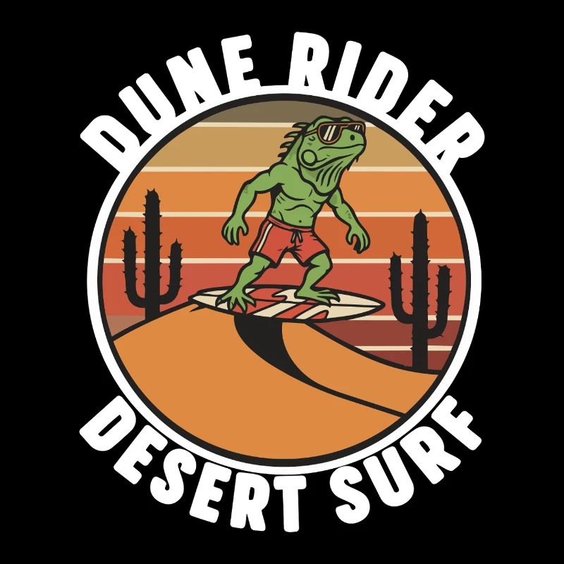 Iguane Desert Surf Dune Rider Rétro