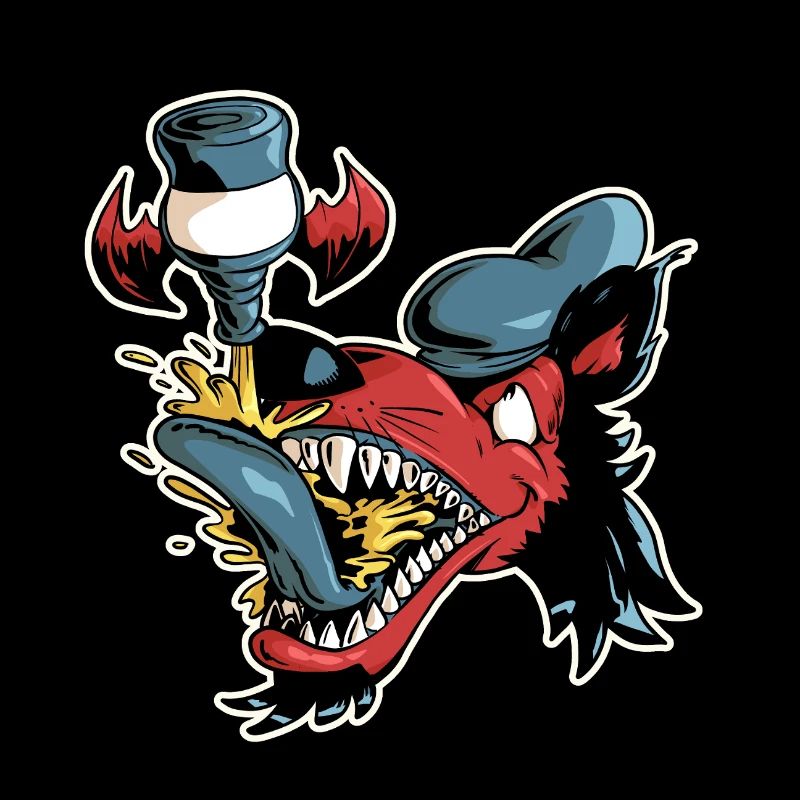 Wolf and flying beer