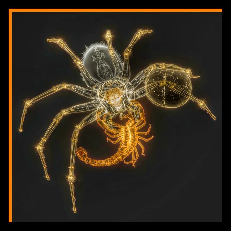 Neon-Spinne mit funky Tails