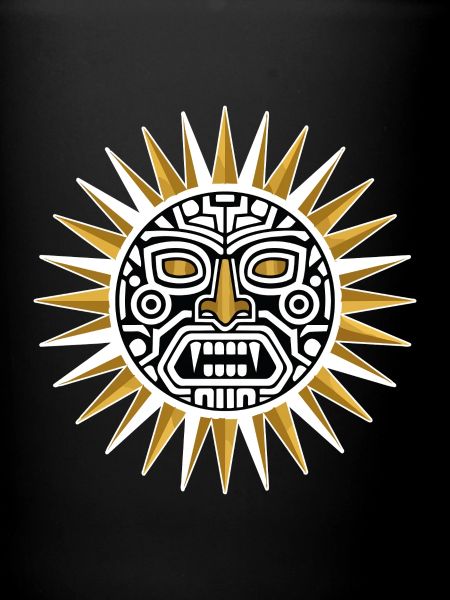 Soleil tribale noir doré