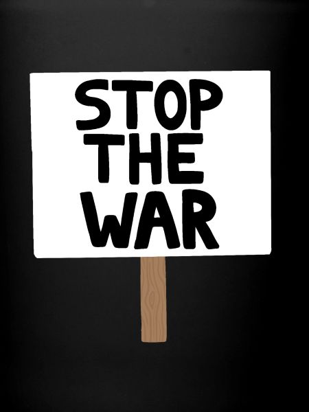 Stopp das Kriegsprotest-Schild