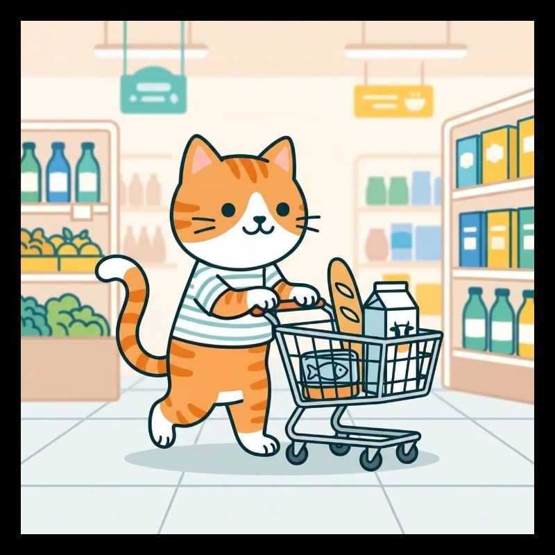 Chat au supermarché