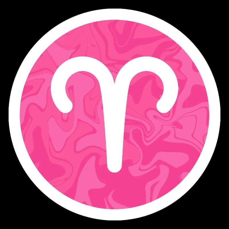 Widder-Sternzeichen Rosa Marmorsymbol