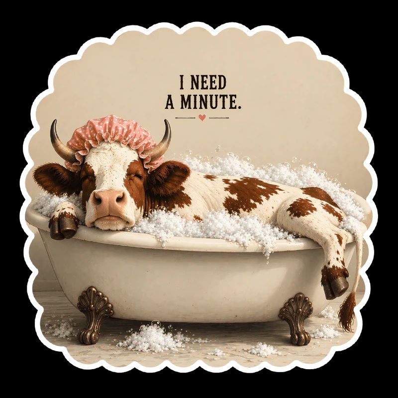 I Need a Minute – Müde Kuh in Badewanne