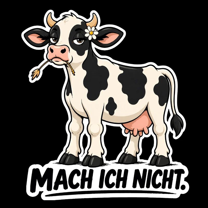 Kuh „Mach ich nicht“ – Lustiges Statement Sticker 