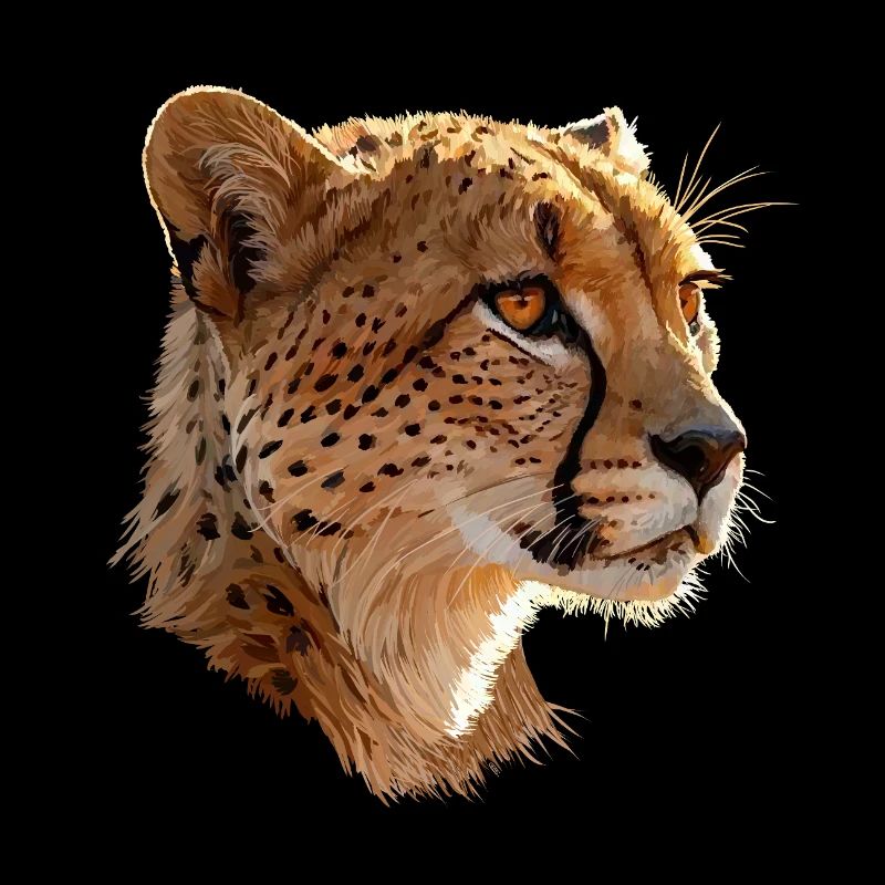Leopard Head Art Illustration