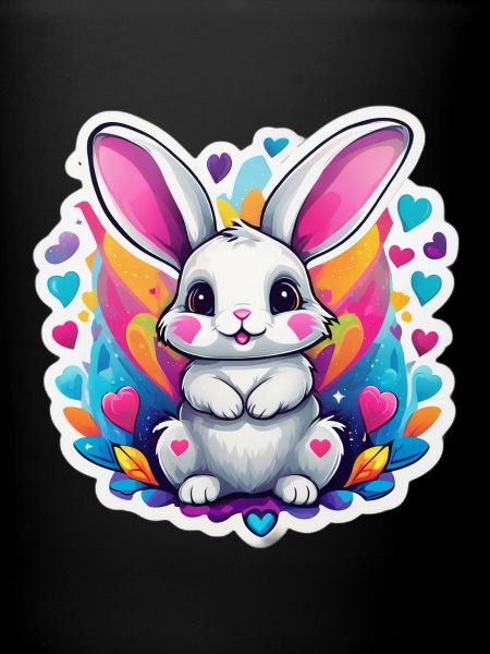 Lapin arc ciel adorable