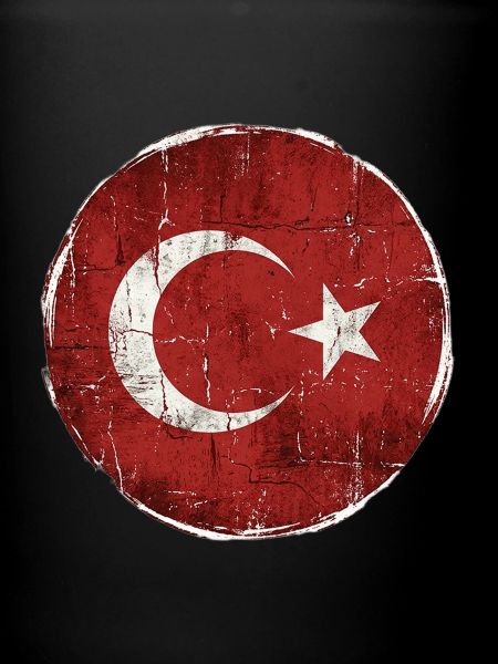 Turkey Flag Circle Design