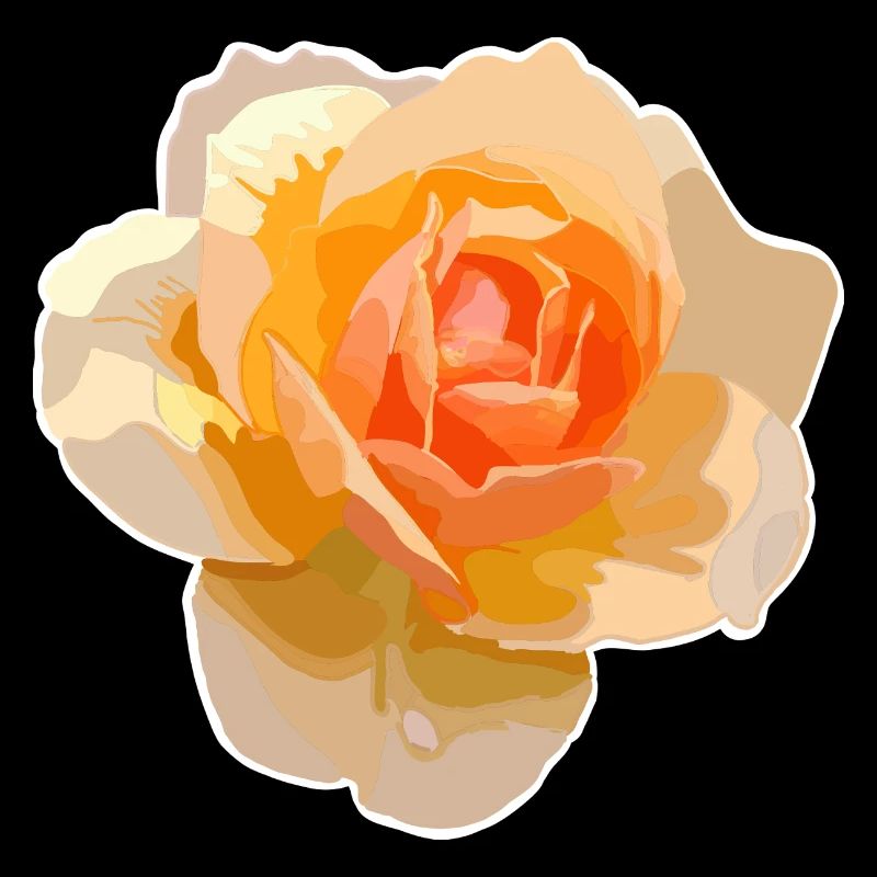 Rose orange style aquarelle