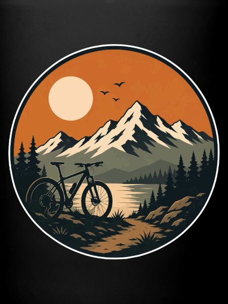 Vélo Mountain Lake Sunset