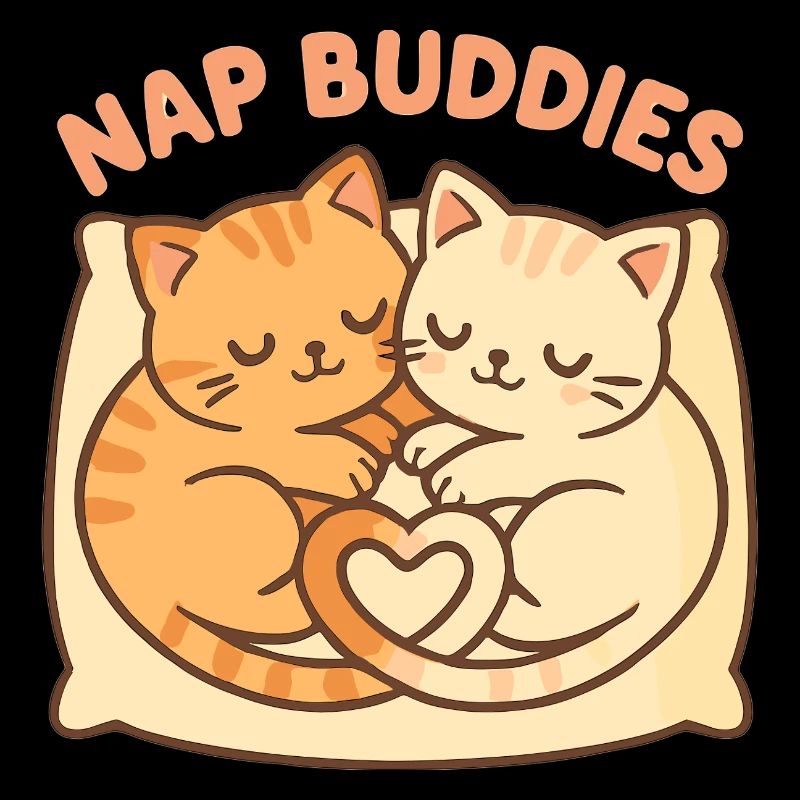 Cute Cat Nap Buddies – Sleeping with Heart