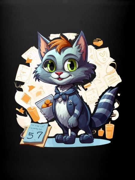 Office cat in suit