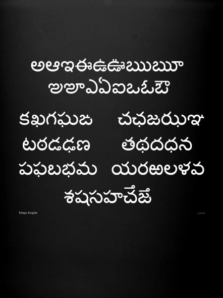 Telugu Abugida (white)
