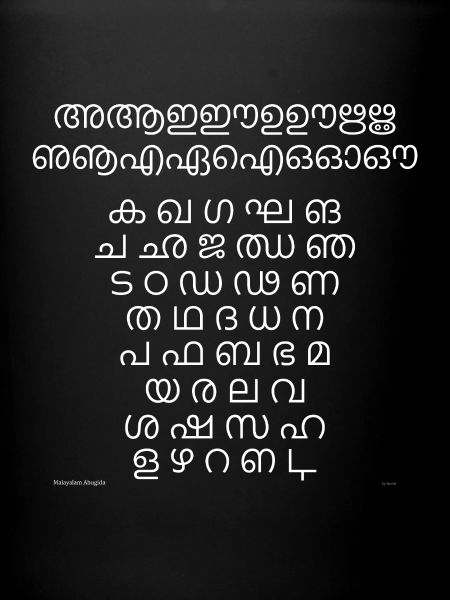 Malayalam Abugida (white)