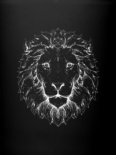 Lion Head Lineart Ink