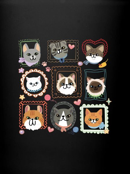 Doodle Framed Cat Parade
