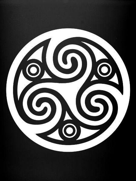 Cercle et spirale celte (blanc)