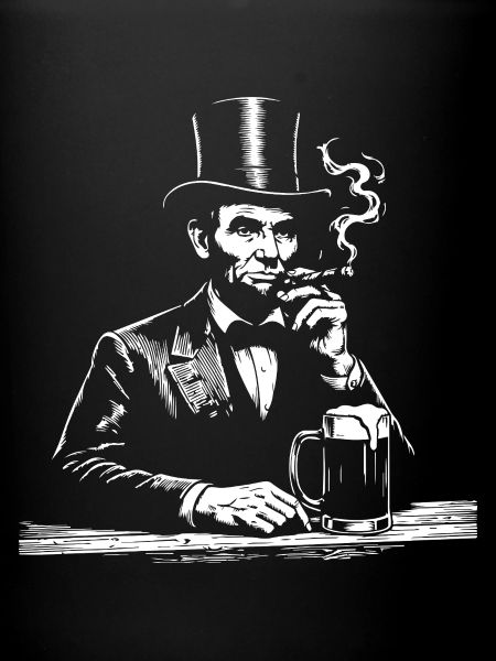 Abraham Lincoln smoking cigar