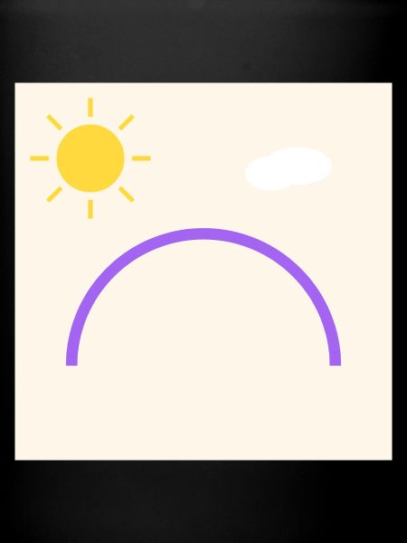 Arc violet au soleil minimal