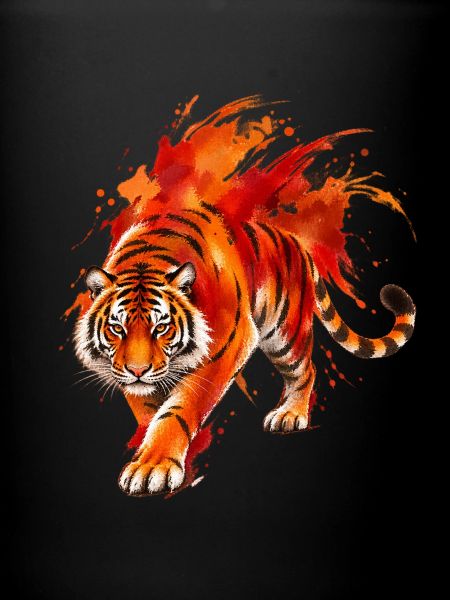 Wasserfarbiger Tigerimpression