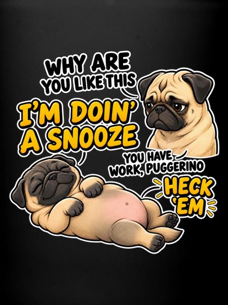 Pug Schlafmodus Spruch Design