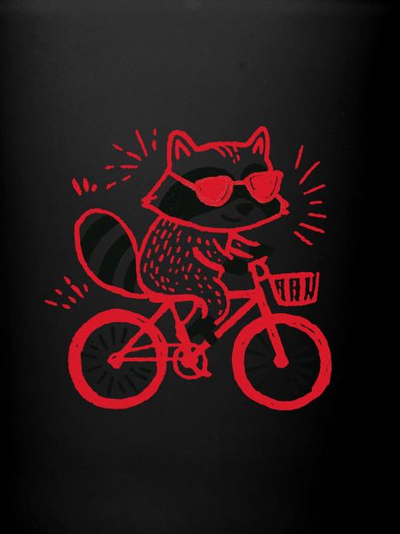 Raccoon am Rad