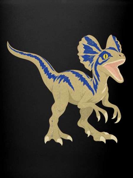Azurblauer Dino mit Zackenmuster
