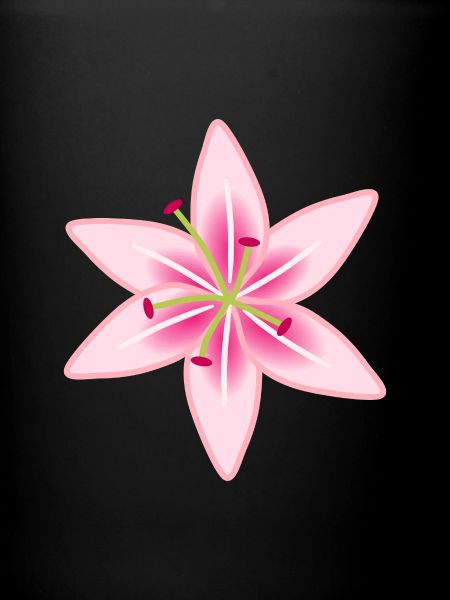 Rosa Lilien-Blumenillustration