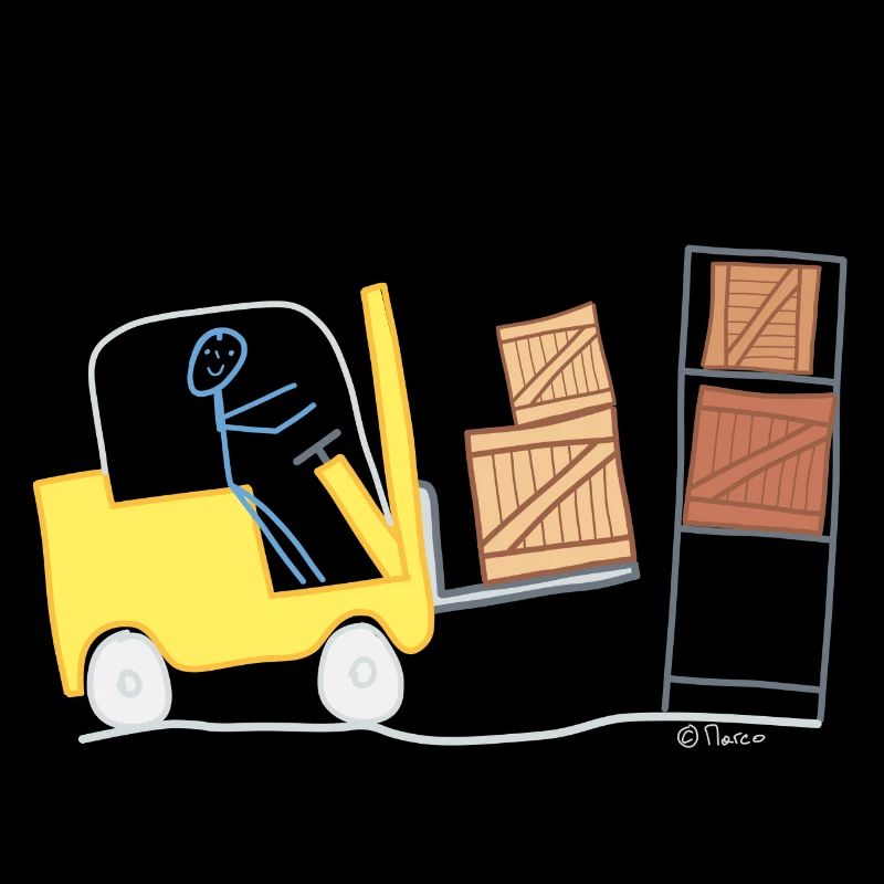 Gabelstapler Strichmännchen Logistik Lager Waren