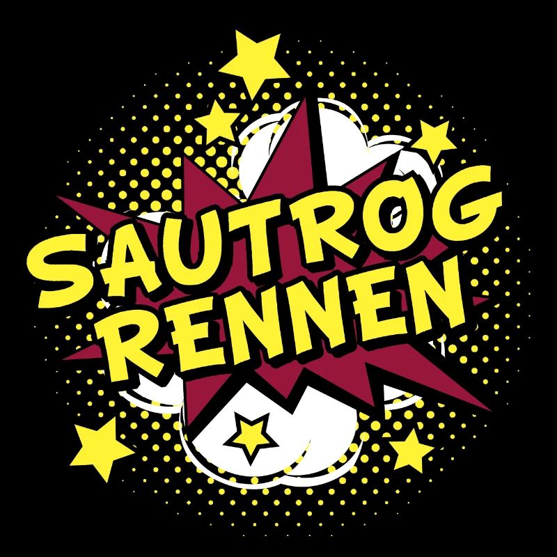 Sautrogrennen Comic Sterne pow shirt boom