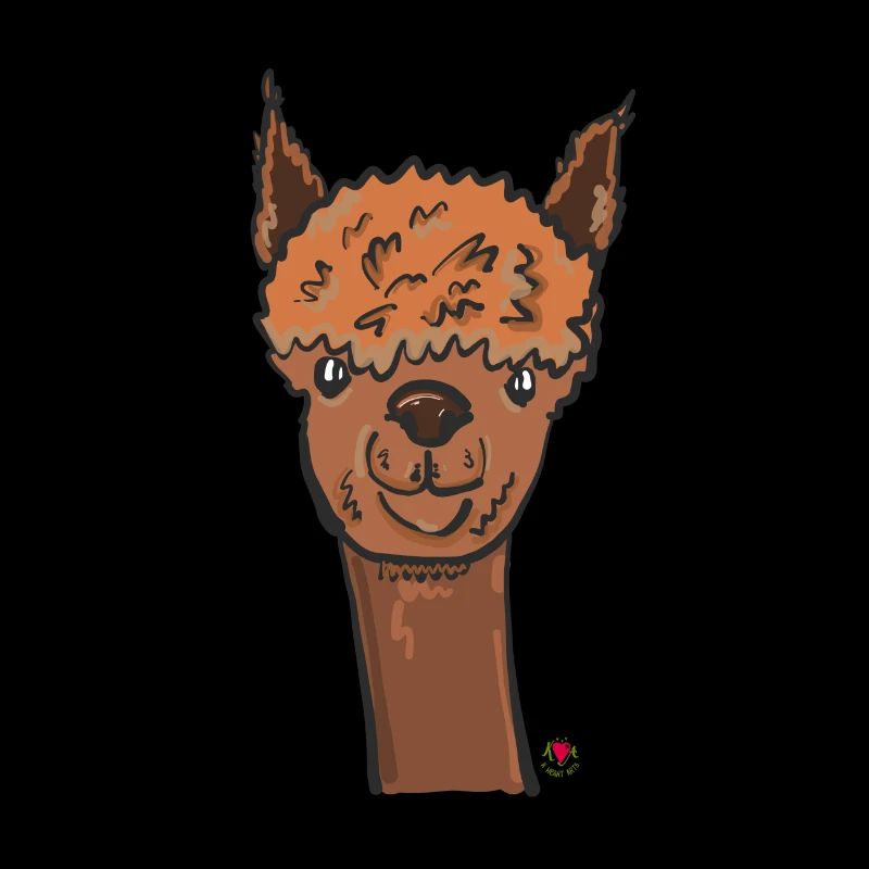 Caricature de tête d'alpaga