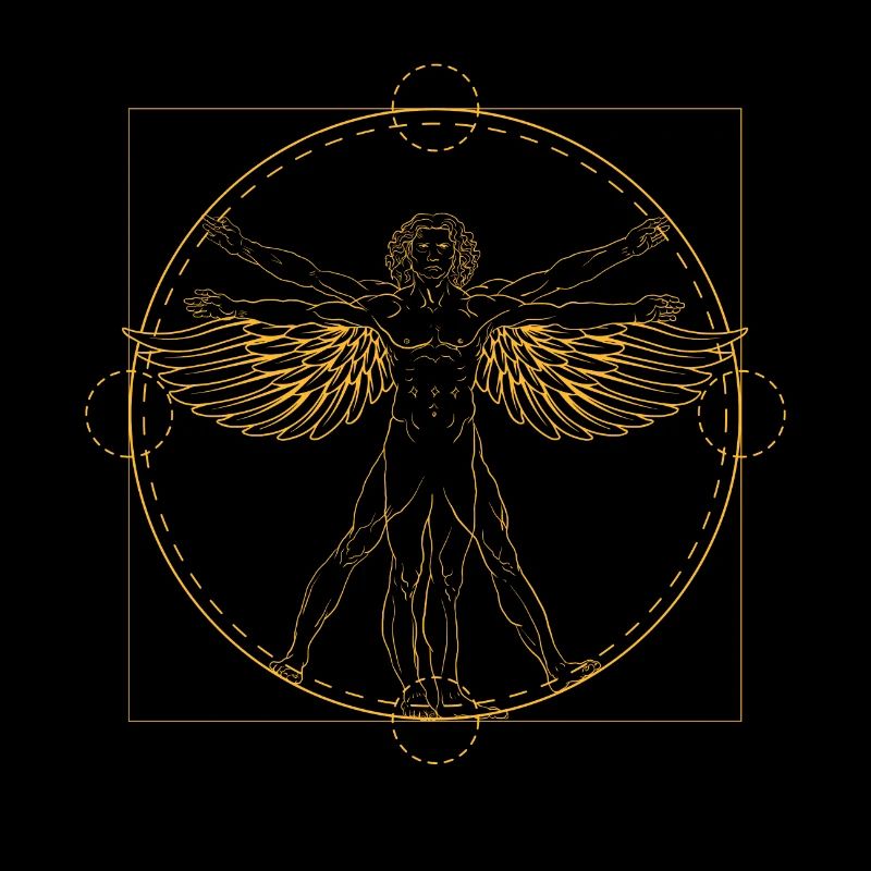 Vitruvian man wing Leonardo Da Vinci