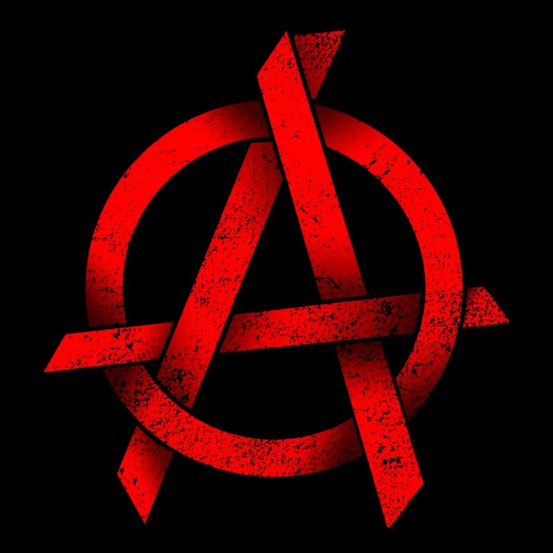 Red anarchy sign Fuck the System Punk Logo